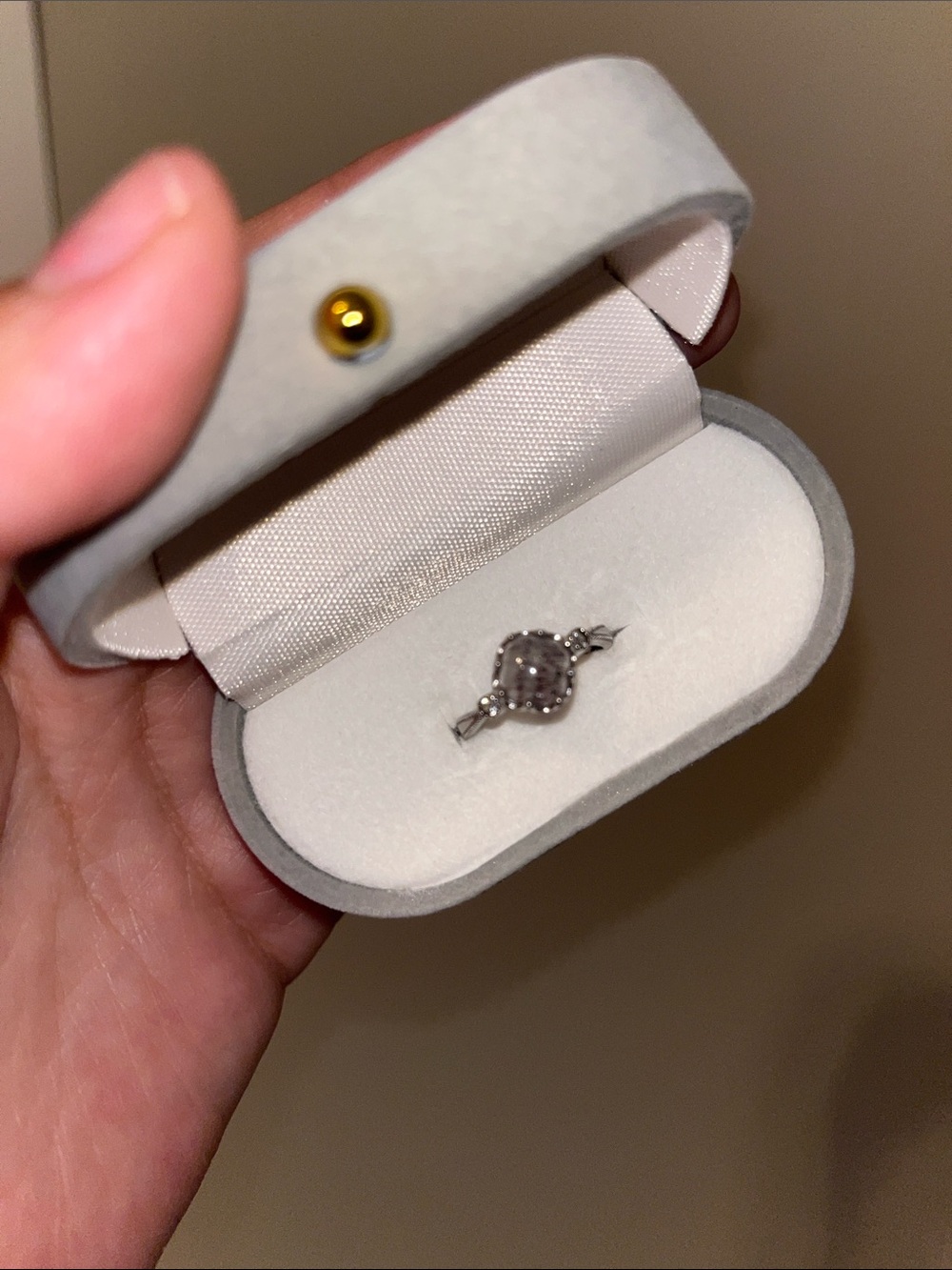Sterling Silver Gem Ring in White